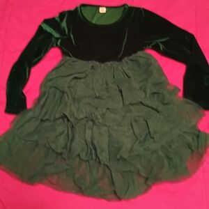Elegant Green Velvet Kids Formal Dress